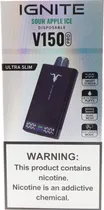 Vape Descartável Ignite V150 Pro Sour Apple Ice 15000 Puffs