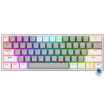 Teclado Gamer Mecanico Redragon K617-R Fizz Rainbow Mini USB / RGB / Blue / Ingles - Cinza / Branco