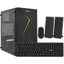 Gabinete Gamer FTX FTX271R 500VA / Mouse / Teclado Espanhol / Speaker - Preto