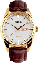 Relógio Skmei 9073 Gold/White - Masculino