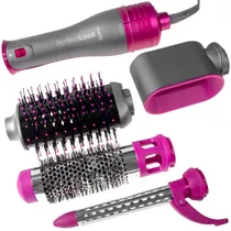 Escova Elétrica Quanta Perfectlook QTKCS7001 4 Em 1 com 1.300 Watts Bivolt - Cinza/Rosa