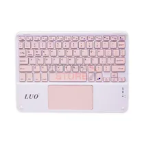 Mini Teclado Magnético Luo LU-BT031 Slim Bluetooth Keyboard 10" - Branco/Rosa