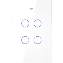 Interruptor de Luz Inteligente Touch Moes Zigbee ZS-US4-LN-WH-MS 4 Botões Wifi - Branco