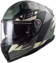 Capacete para Moto LS2 Vector II FF811 - Tamanho L (59-60) - Verde/Cinza