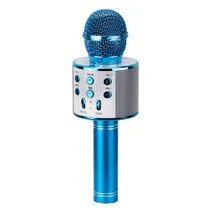 Microfone Sem Fio Ecopower EP-2114 - 3.5MM/USB/SD/Aux - com Speaker - Azul  Microfone S...