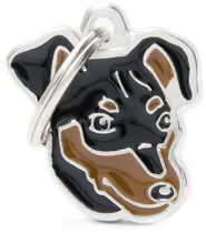 Medalha de Identificação Myfamily Friends Cão Pinscher Preto e Marrom MF26NBLACK