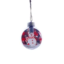 Bola de Natal Transparente Boneco de Neve 8X9CM.