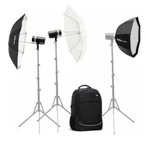 Kit Flash Godox AD300 Pro Dual Con Octa Softbox , Mochila , Sombrinha (Sin Trípode)
