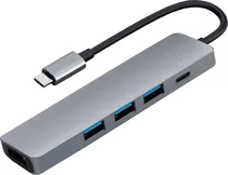 Hub USB-C 3.1 Satellite A-HUBC58 5 Em 1 60W - Cinza
