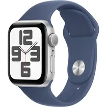 Apple Watch Se 2ª Geração (2024) Caixa de Alumínio Prateada Pulseira Esportiva Em Cor Demin 40 MM s/M MXEC3LL/A