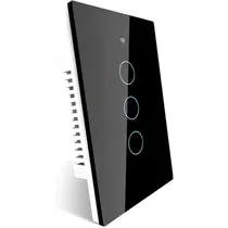 Interruptor de Luz Inteligente Moes ZS-US3 Zigbee 3 Botões - Preto