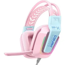 Fone de Ouvido Onikuma Gaming X13 Wired/Mic/RGB - Pink