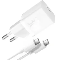 Carregador de Parede Baseus P10110902213-00 GAN5 Mini USB-C + Cabo USB-C - Branco 1 Metro