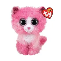 TY Peluches TY Beanie Boos Reagan Gato Risado Rosado Regular Tela Poliester 3 Años + Multicolor