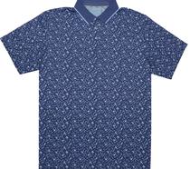 Outlet Camiseta Polo Walter Hagen MGA11548 Azul Estampado - Masculina