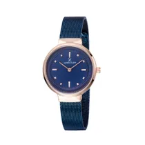 Relógio Analógico Feminino Daniel Klein Fiord DK11985-6 - Azul/Rosa Ouro