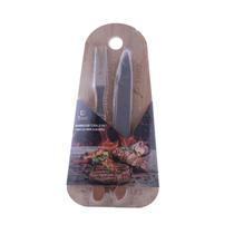 Juego para Asado Cuchillo, Tenedor Y Tabla de Bambu Oval 3PZS