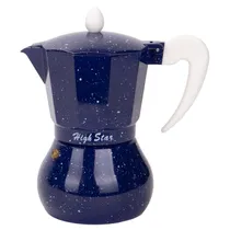 Cafeteira Italiana de Alumínio 6 Xícara 300ML Azul