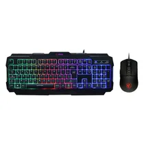 Kit Teclado e Mouse Gamer MSI Forge GK100 S11-04LS206-HH9 USB RGB Espanhol - Preto  Kit Teclado...