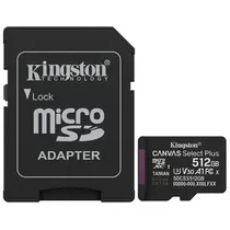 Cartao de Memoria Micro SD Kingston Canvas Select Plus C10 U1 V10 A1 512GB - SDCS3/512GB