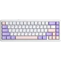 Teclado Mecânico Sem Fio Aula F65 65% RGB Switch Nimbus V3 - Branco/Roxo (Inglês)