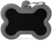 Medalha de Identificação Myfamily Hushtag Osso HTA01GREYMP - Preto/Cinza
