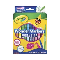 Marcador Crayola Wonder Markers Punta Fina 580080M000 12 Unidades
