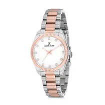 Relógio Analógico Feminino Daniel Klein Premium DK12180-6 - Prata e Rosa Ouro
