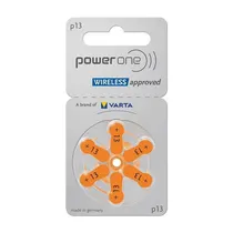 Pilha Power One P13 Zinc-Air com 6 Unidades para Audífono de Sordera