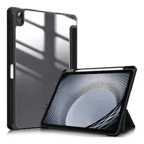 Capa para Tablet / iPad 10.9 4LIFE com Compartimento para Pencil - Transparente/Preto