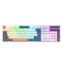 Teclado Gamer Redragon K668WBO RGB Trundle com Fio Inglês - Branco