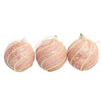 Bola de Natal Vermelha/Dourada 8CM 3 Peças.