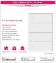 Zigbee Homie Esp Push 4 Int. HSS04FR White 1000276