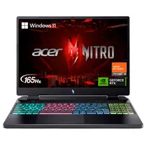 Notebook Acer Nitro 16 AN16-41-R148, AMD Ryzen 5 7640HS 4.30HZ (5.00GHZ), 8GB Ram, 512GB SSD, Tela 16" Wuxga Ips 165HZ, Geforce RTX4050 6GB, Windows 11 Home, Inglês, Obsidian Preto