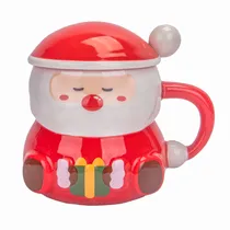 Caneca de Porcelana Natalina Papai Noel Xícara Café
