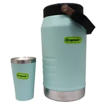 Garrafa Térmica Ecopower EP-G110 de 1L com Cuia- Verde