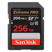 Cartão de Memoria SD Sandisk Extreme Pro 256GB / U3 / 200MBS