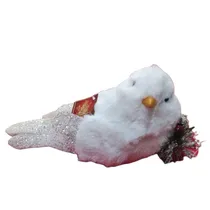 Figura Natalina Passarinho Cor Branco 26X13X12CM