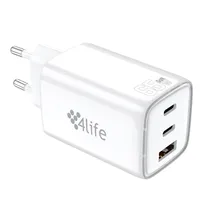 Carregador de Parede 4LIFE 65W Ganmaster Series (FL9565CCAW) 2XUSB-C / USB-A / 1.5A / 100-240V ~ 50/ 60HZ - Branco