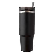 Garrafa Termica Stainless com Tampa e Canudo 1200 ML - Preto