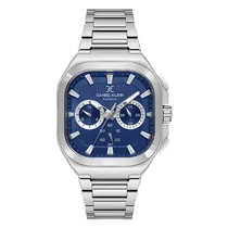 Relogio Analógico Masculino Daniel Klein DK.1.13903-3 Exclusive Gents / Pulseira de Aço Inoxidável - Prata/Azul