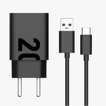 Carregador / Adaptador de Parede Motorola Turbo 20W + Cabo USB-C - Preto