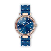 Relógio Analógico Feminino Daniel Klein Premium DK.1.12266-6 - Azul e Rosa Ouro