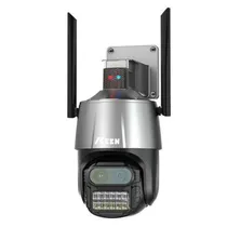 Camera de Segurança Smart Keen P10 Dual 8X Zoom Ball Machine / HD / 4K Wifi / com 2 Antenas / Microfone / Alarma / Detecção Humana / Visao Noturna / App Icsee - Cinza