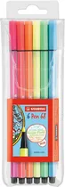 Caneta Pen 68 Stabilo Neon 6806-1 (6 Cores)
