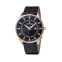 Relógio Analógico Masculino Daniel Klein Premium DK12011-2 - Preto/Rosa Ouro