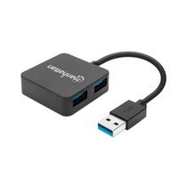 Adaptador Manhattan 162296 Hub USB-A 3.0 / 4 Em 1 / USB-A X4 - Preto