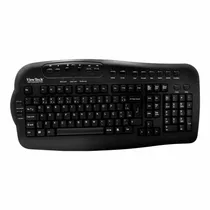 Teclado Viewtech 8102-2 PS2 Multimidia Portugues - Preto