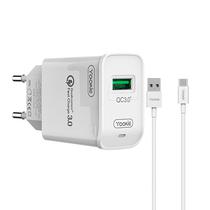 Carregador Yookie KI22 - 18W - Cabo USB Tipo C - Bivolt - Branco