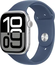 Apple Watch S10 (GPS) Caixa Alumínio Silver 46MM Pulseira s/M Sport Band Denim MWWL3AM